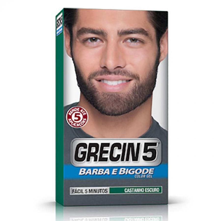 Tintura Grecin 5 Barba e Bigode Castanho Escuro