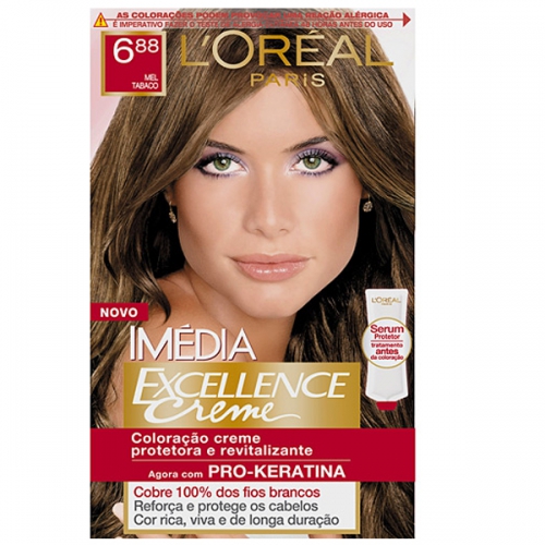 Tintura Creme Imédia Excellence L'oréal Mel Tabaco 6.88