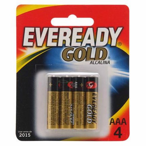 Pilha eveready gold aaa palito com 4 unidades