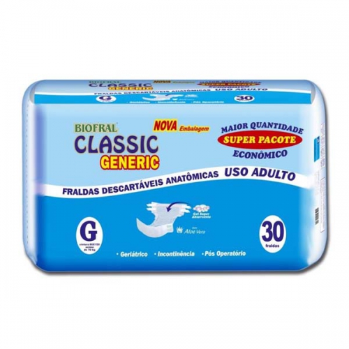 Fralda geriatrica Biofral classic G 30 unidades