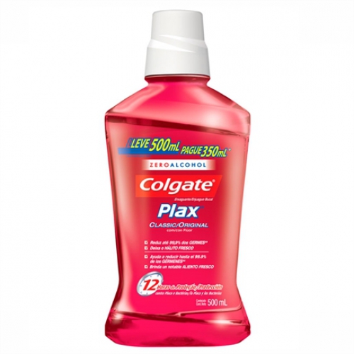 Solucao Bucal Plax Classic Leve 500ml e Pague 350ml