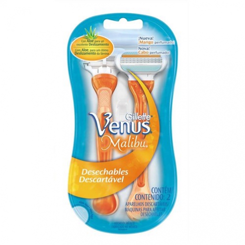 APARELHO DE BARBEAR VENUS GILLETTE MALIBU COM 2 UN GRÁTIS AMPOLA PANTENE