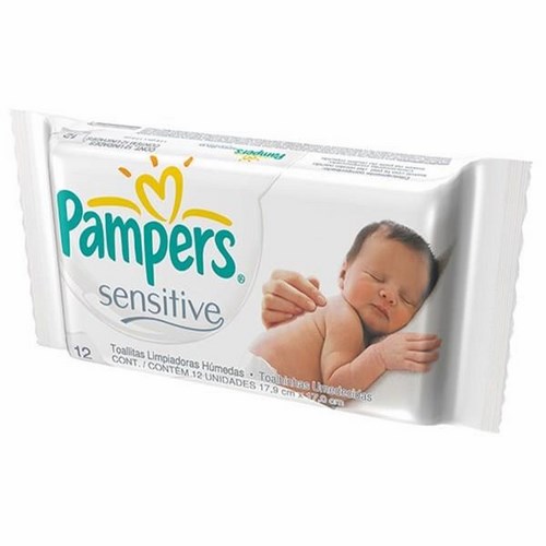 Lenco Umedecido Pampers Sensitive com 12 Unidades