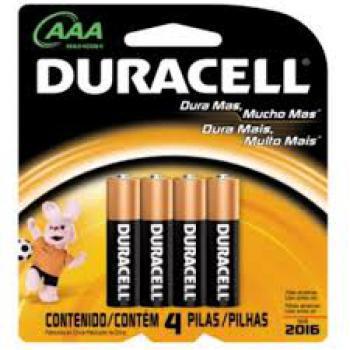 Pilha Alcalina Duracell AAA basica com 4 unidades