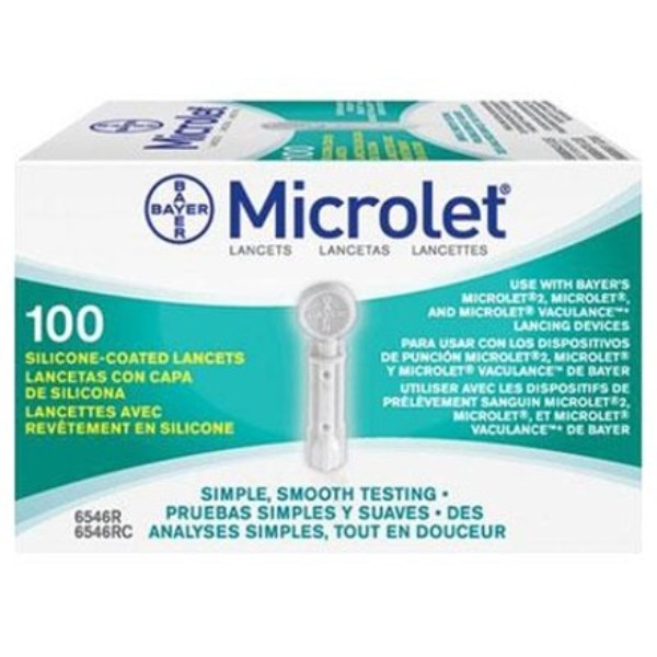 Lancetas Microlet 100 unidades