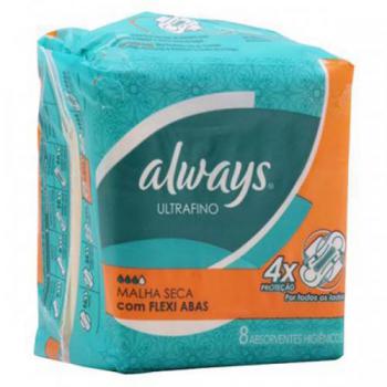 Absorvente Always Ultrafino Seca com Abas 8 Unidades