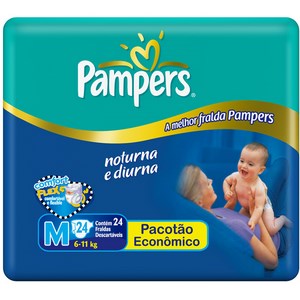 Fralda Pampers Noturna Diurna M Com 24 Unidades
