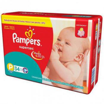 Fralda Pampers Supersec Pacotao 34 Unidades Pequena