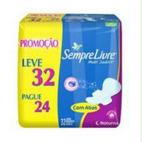 Absorvente Sempre Livre Noturno com 32 Unidades