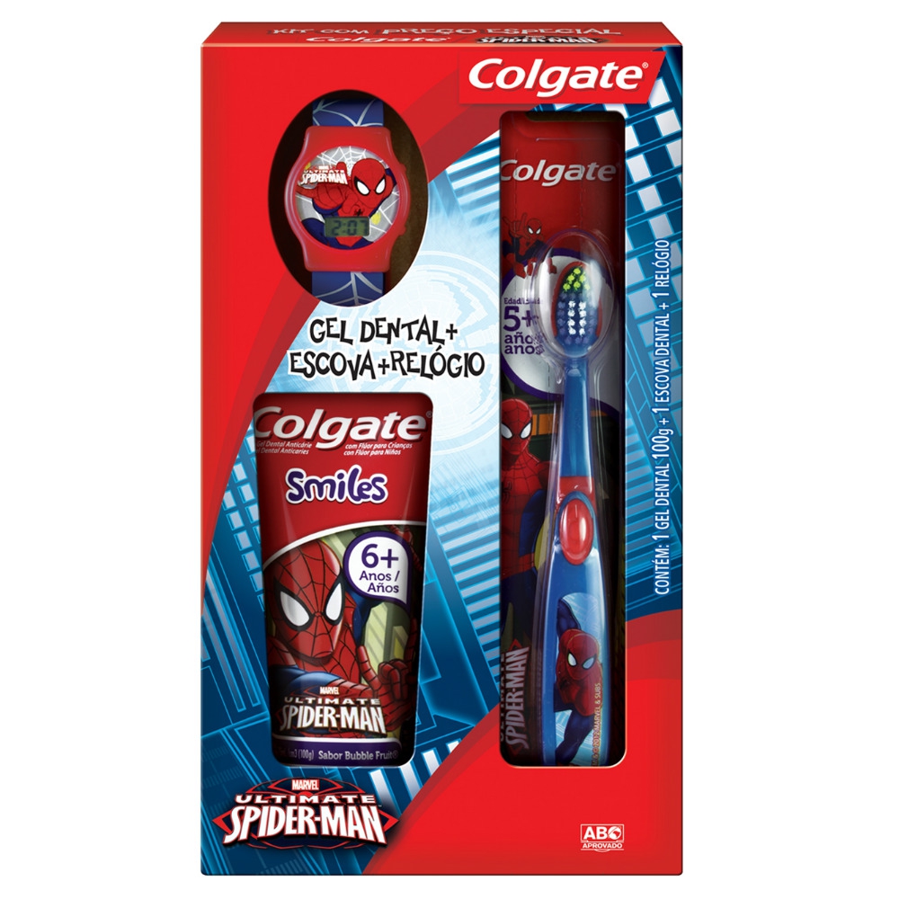 Kit Gel Dental Infantil Colgate Smiles Spider-Man