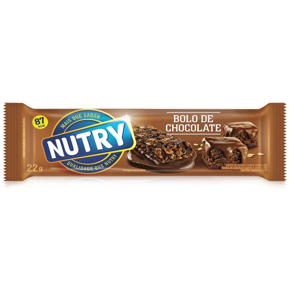 Barra Cereal Nutry Light Bolo de Chocolate 22g - Embalagem Com 24 Unidades