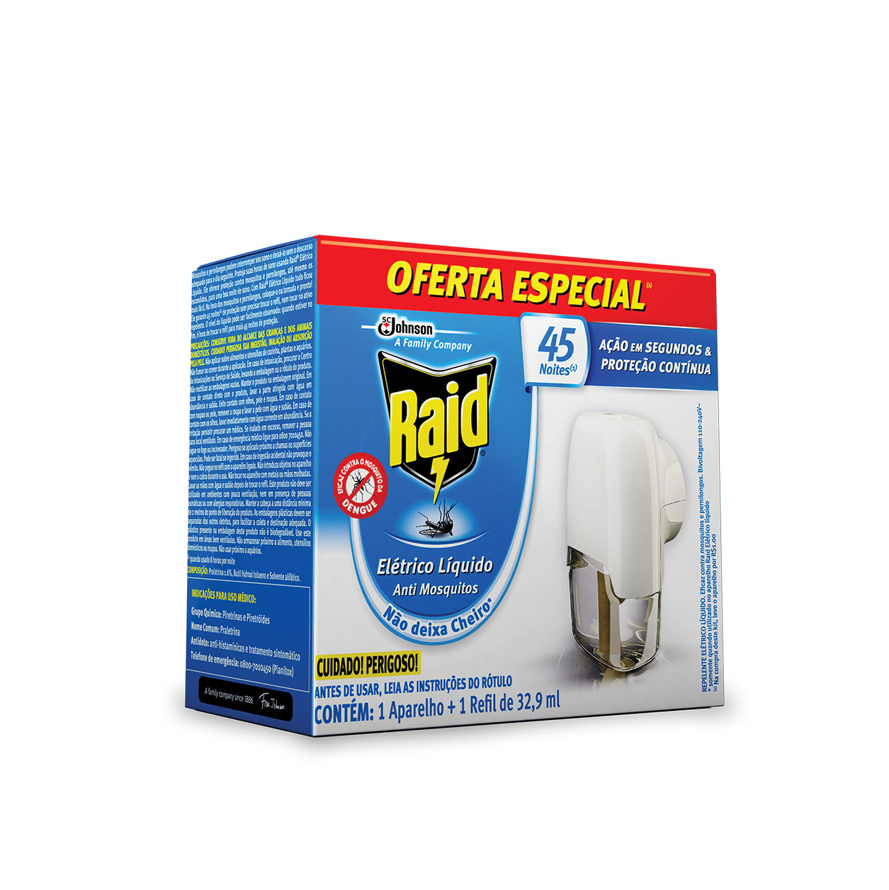 Aparelho Raid refil difusor 28 noites gotas