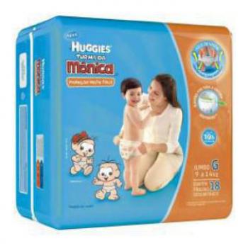 Fralda Huggies Turma Da Monica Veste Facil G 18 unidades