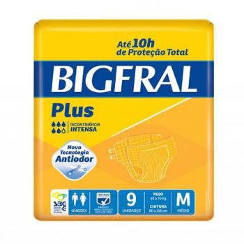 Fralda Geriatrica Bigfral Plus M com 9 unidades