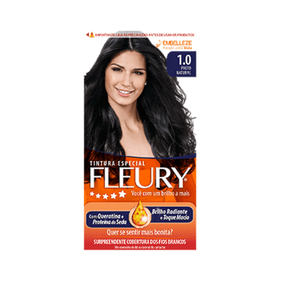 Tintura Fleury Preto Natural 1.0 75ml