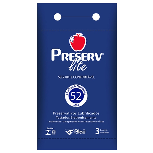 Preservativo Preserv Lite Embalagem 3 Unidades