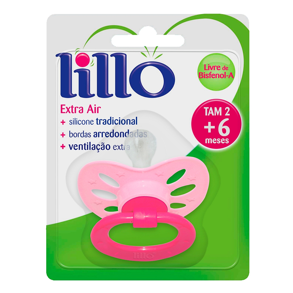 Chupeta Baby Extra Air Lillo Tamanho 2 Rosa