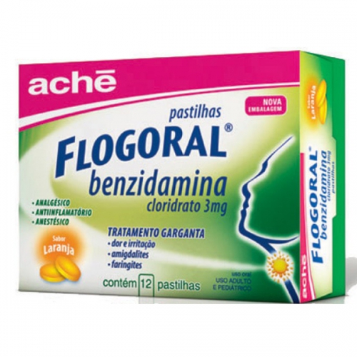 Flogoral Sabor Laranja com 12 Pastilhas