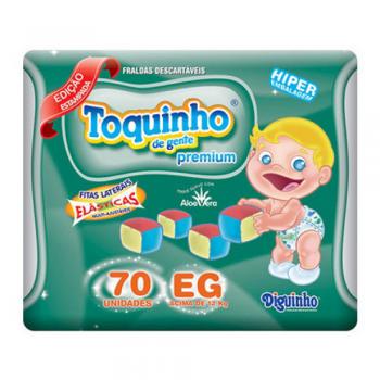 Fraldas toquinho De Gente Premium Tamanho EG 70 unidades