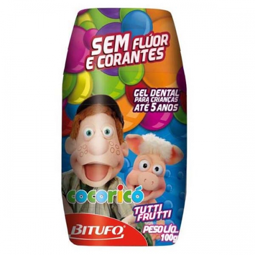 Gel Dental Infantil Cocorico Sem Fluor Tutti Frutti Com 1 Unidade