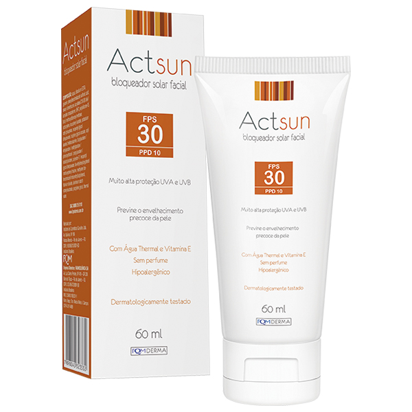 PROTETOR SOLAR ACTSUN FPS30 FACIAL 60ML