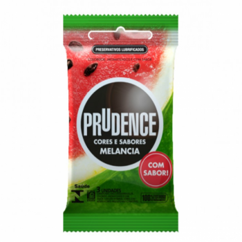 Preservativo Prudence Cores e Sabores Melancia 3 unidades