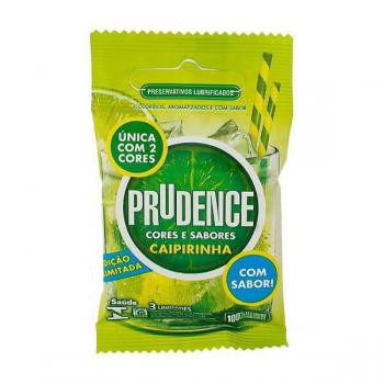 Preservativo Cores E Sabores Caipirinha Prudence 3 Unidades