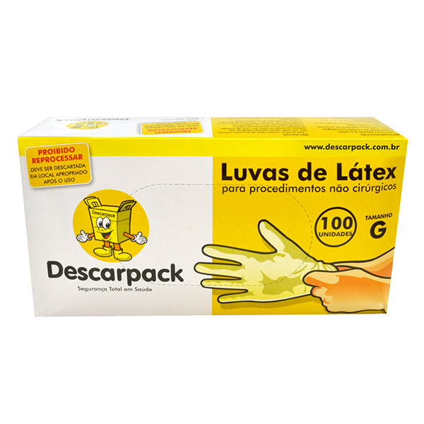 Luva descarpack com 100 unidades g latex