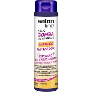 SHAMPOO S.O.S BOMBA MATIZADOR CABELOS MISTOS A OLEOSOS SALON LINE 300ML