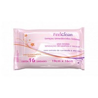 Lenços Umedecidos FeelClean Íntimos camomila e aloe vera, 16 unidades